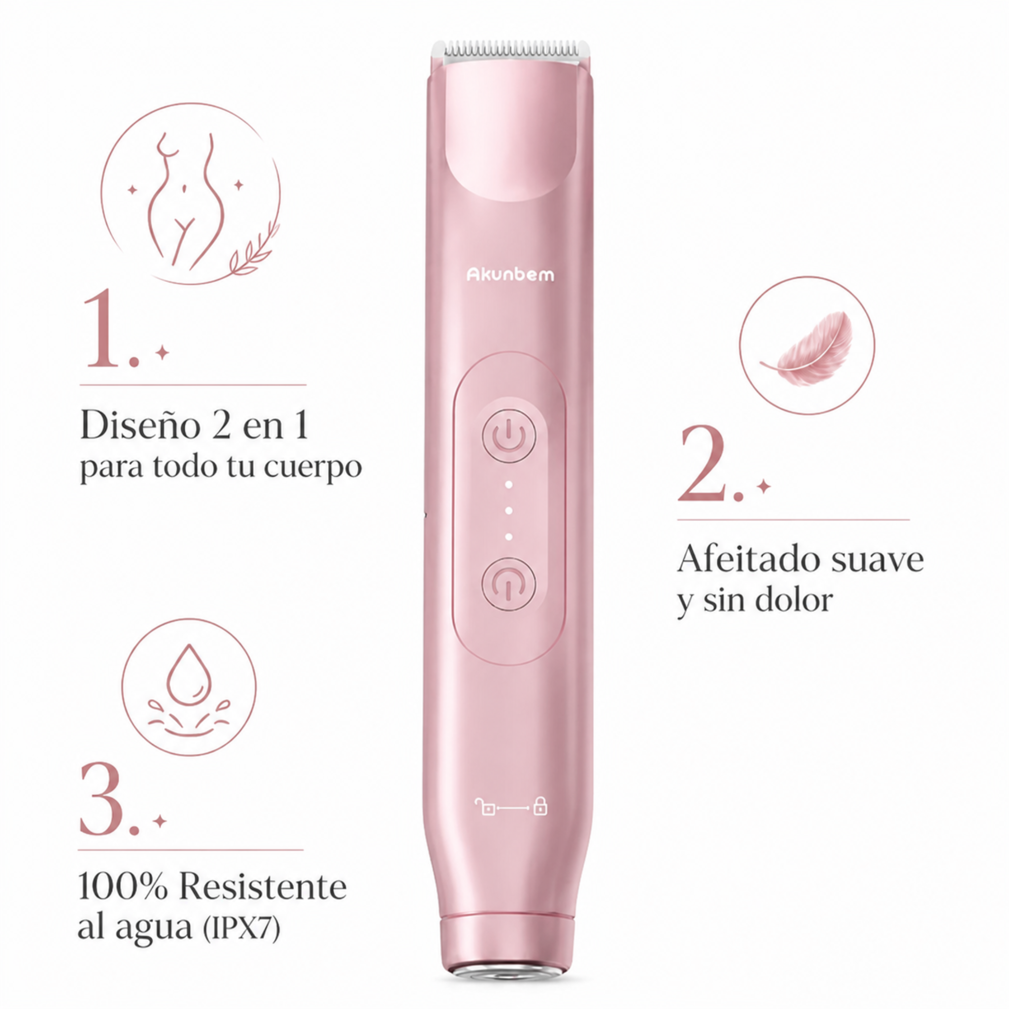 Depiladora Corporal y Facial 2 en 1