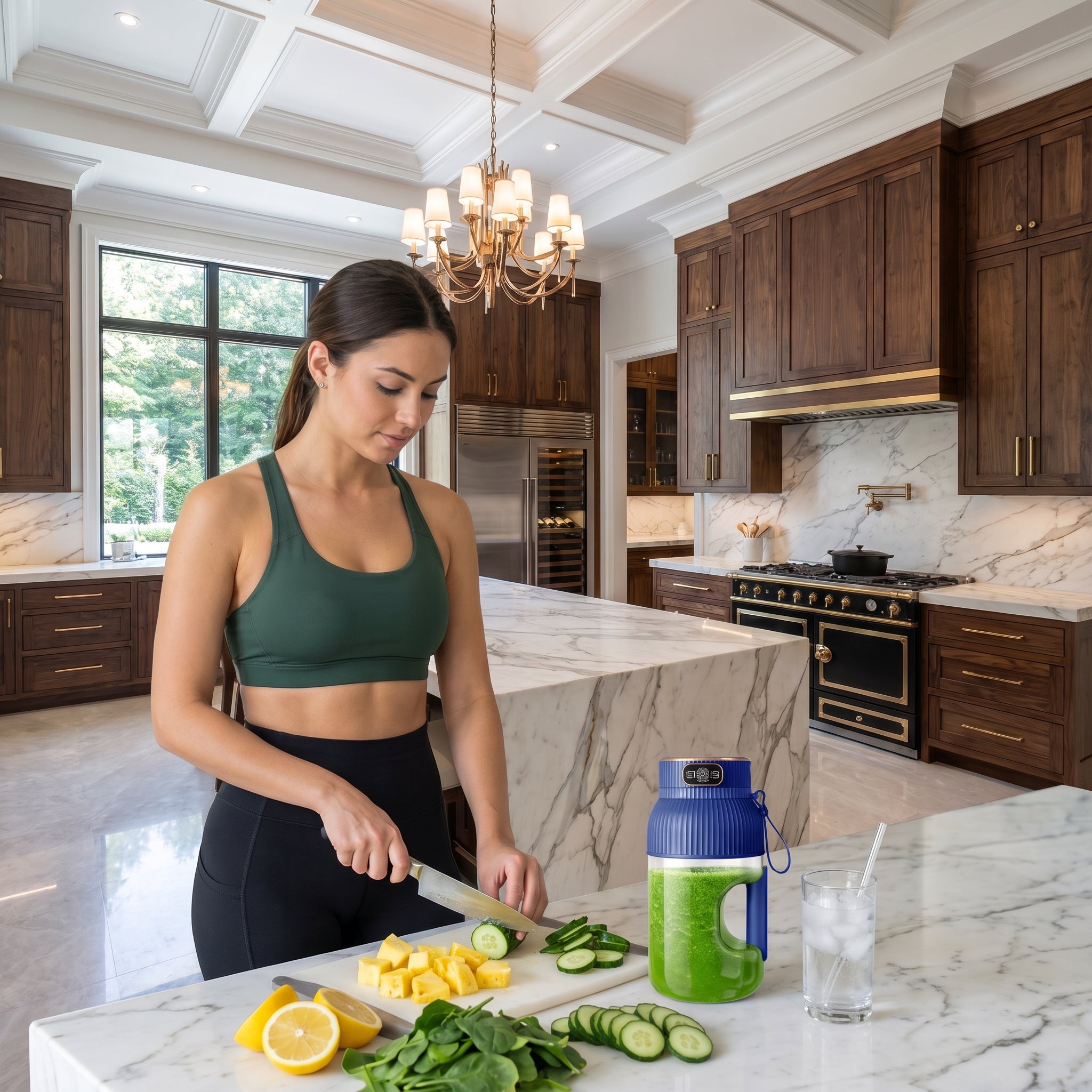 1000Ml Portable Juice Blender, USB Charging Juice Blender, Orange-Lemon Juice Cup, Fruit Smoothie Blender, Kitchen Tools
