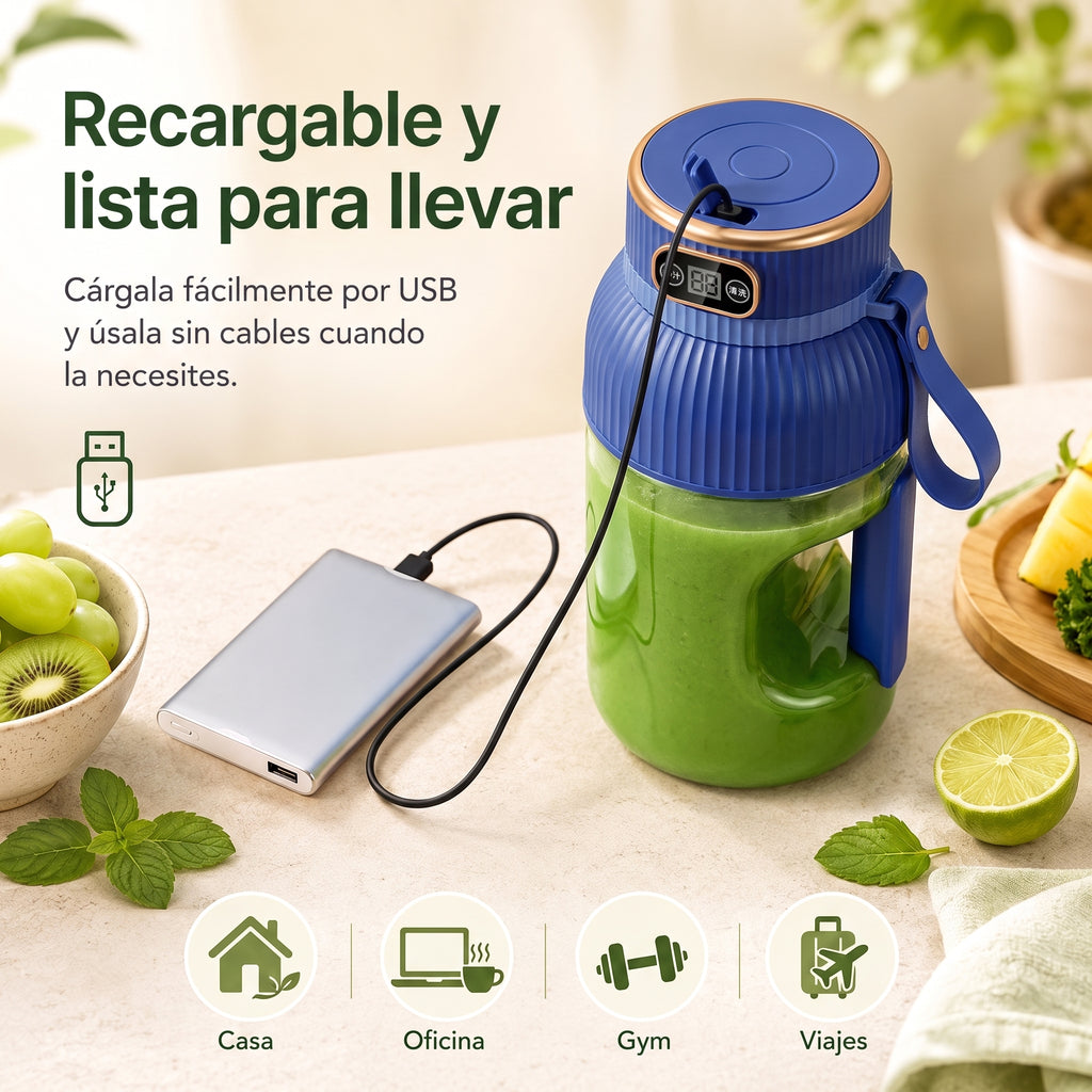 1000Ml Portable Juice Blender, USB Charging Juice Blender, Orange-Lemon Juice Cup, Fruit Smoothie Blender, Kitchen Tools